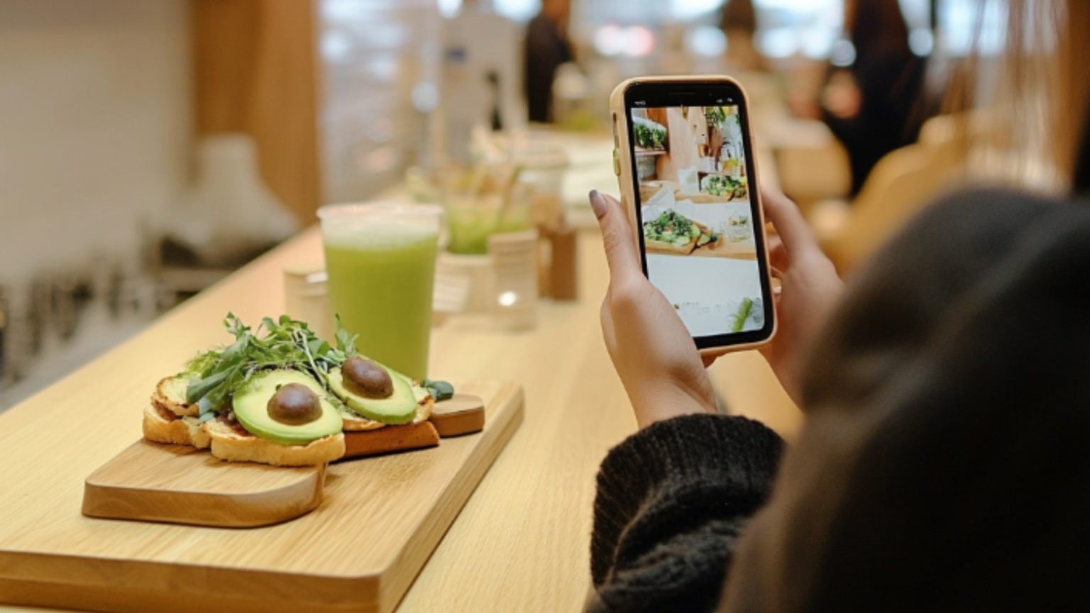 Compact laminate and quartz surfaces in a restaurant counter
